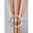 Firana MAKARON pomarańcz-ceglany-biały ze srebrną nicią 100x200cm